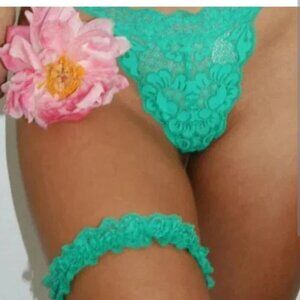 NWT HAH One and Done Lace Garter Hair Band Emerald Kelly Green St Patricks Day